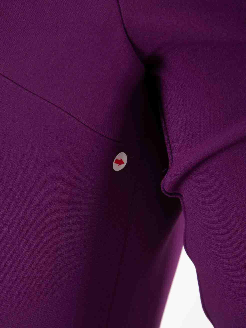 Elie Saab Purple Silk Cady One Shoulder Dress Size XL For Sale 2