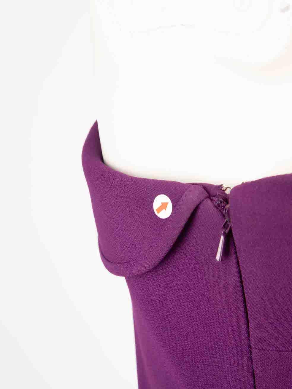 Elie Saab Purple Silk Cady One Shoulder Dress Size XL For Sale 3