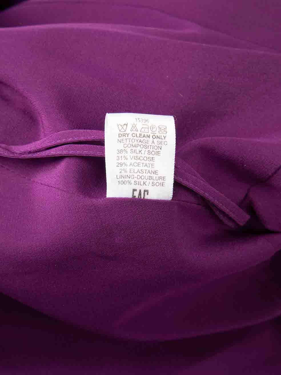 Elie Saab Purple Silk Cady One Shoulder Dress Size XL For Sale 4