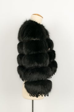Elie Saab Short Jacket in Lace and Black Fox Fur