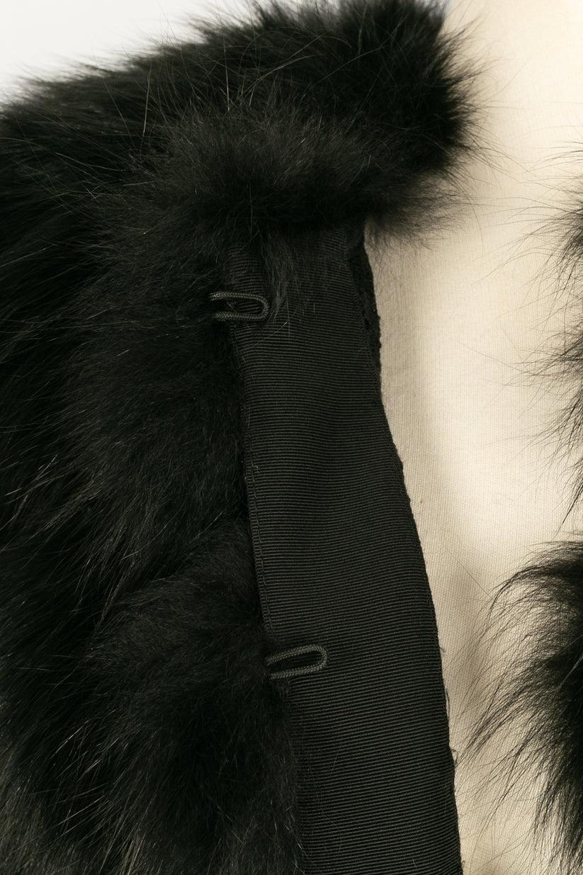 Elie Saab Short Jacket in Lace and Black Fox Fur 1
