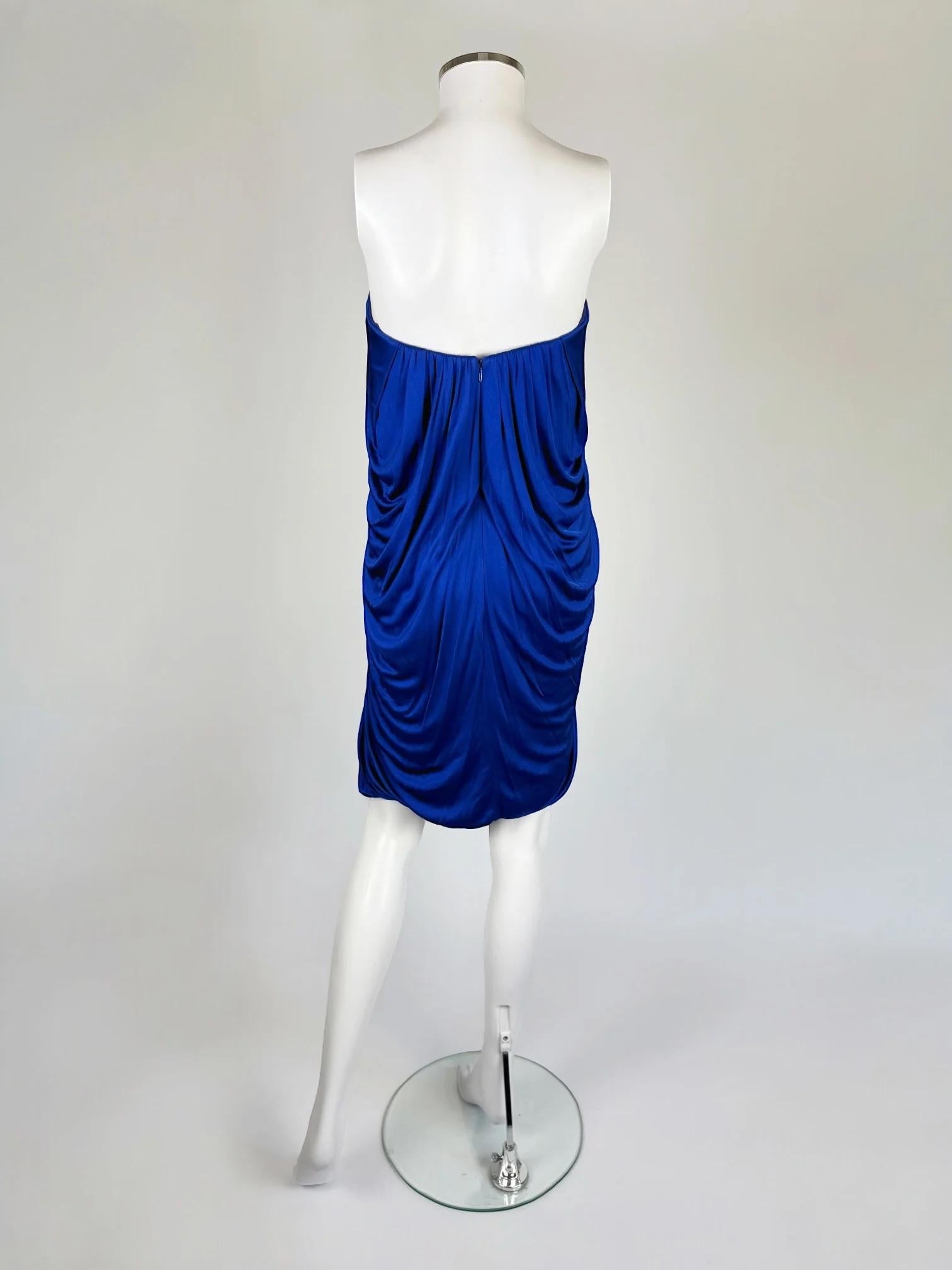 Elie Saab - Robe bustier en soie bleue, SS 2008 en vente 1