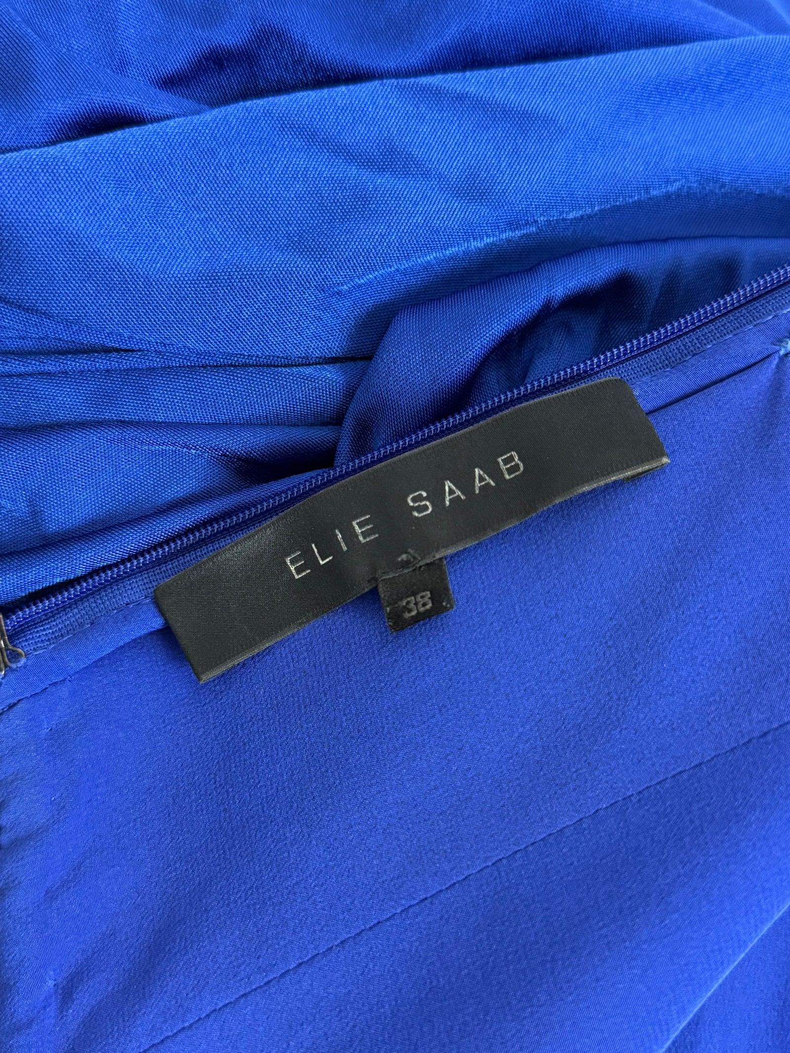 Elie Saab - Robe bustier en soie bleue, SS 2008 en vente 2