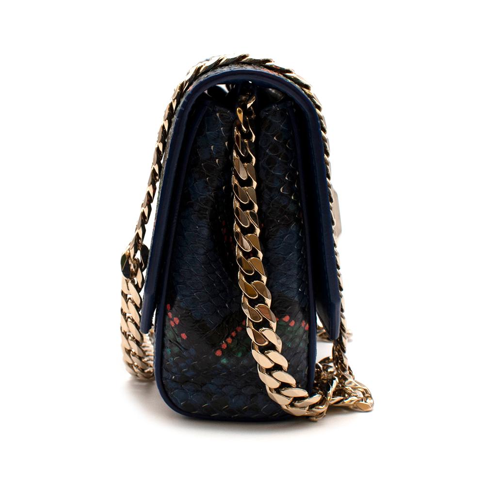 Elie Saab Snakeskin Effect Turnlock Small Shoulder Bag 
 
- Gold Lock Turn Clasp 
- Studded Bottom 
- Removable Chain Straps 

Straps: 59cm
Width:15.5cm
Hight: 14cm
Depth: 12cm