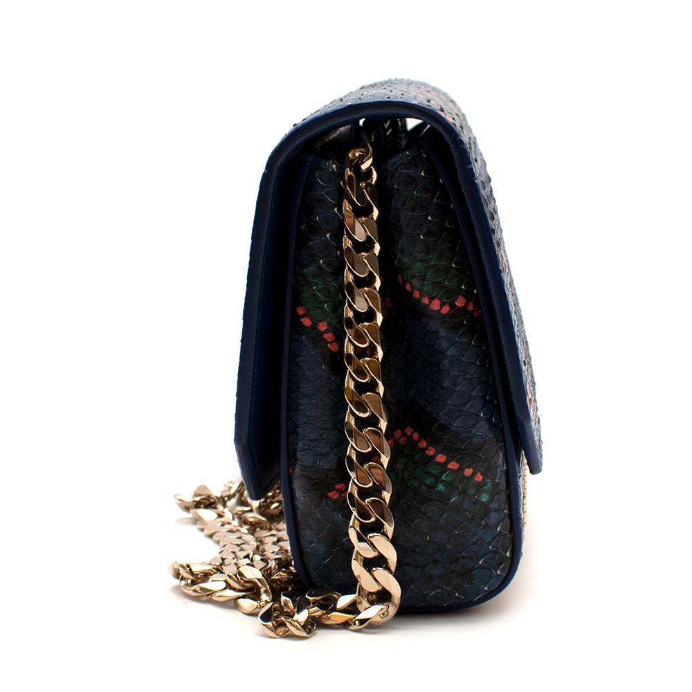 Black Elie Saab Snakeskin Effect Turnlock Small Shoulder Bag  For Sale