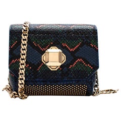 Elie Saab Snakeskin Effect Turnlock Small Shoulder Bag 