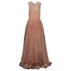 Used Elie Saab Starry Pink Tulle Long Dress