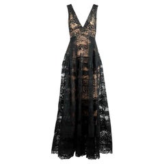Used Elie Saab Tiered Lace Gown FR 36 UK 8 