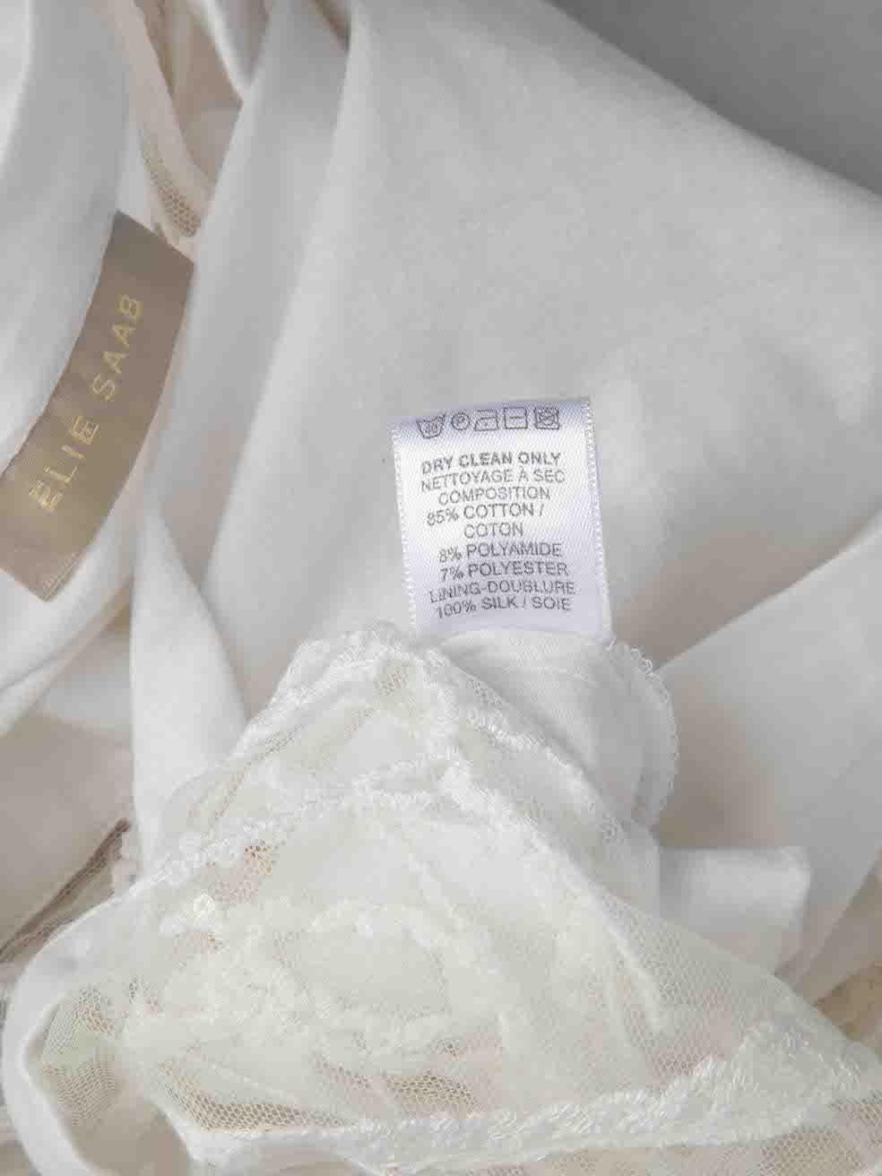 Women's Elie Saab White Sequin Embellished T-Shirt Size XL For Sale