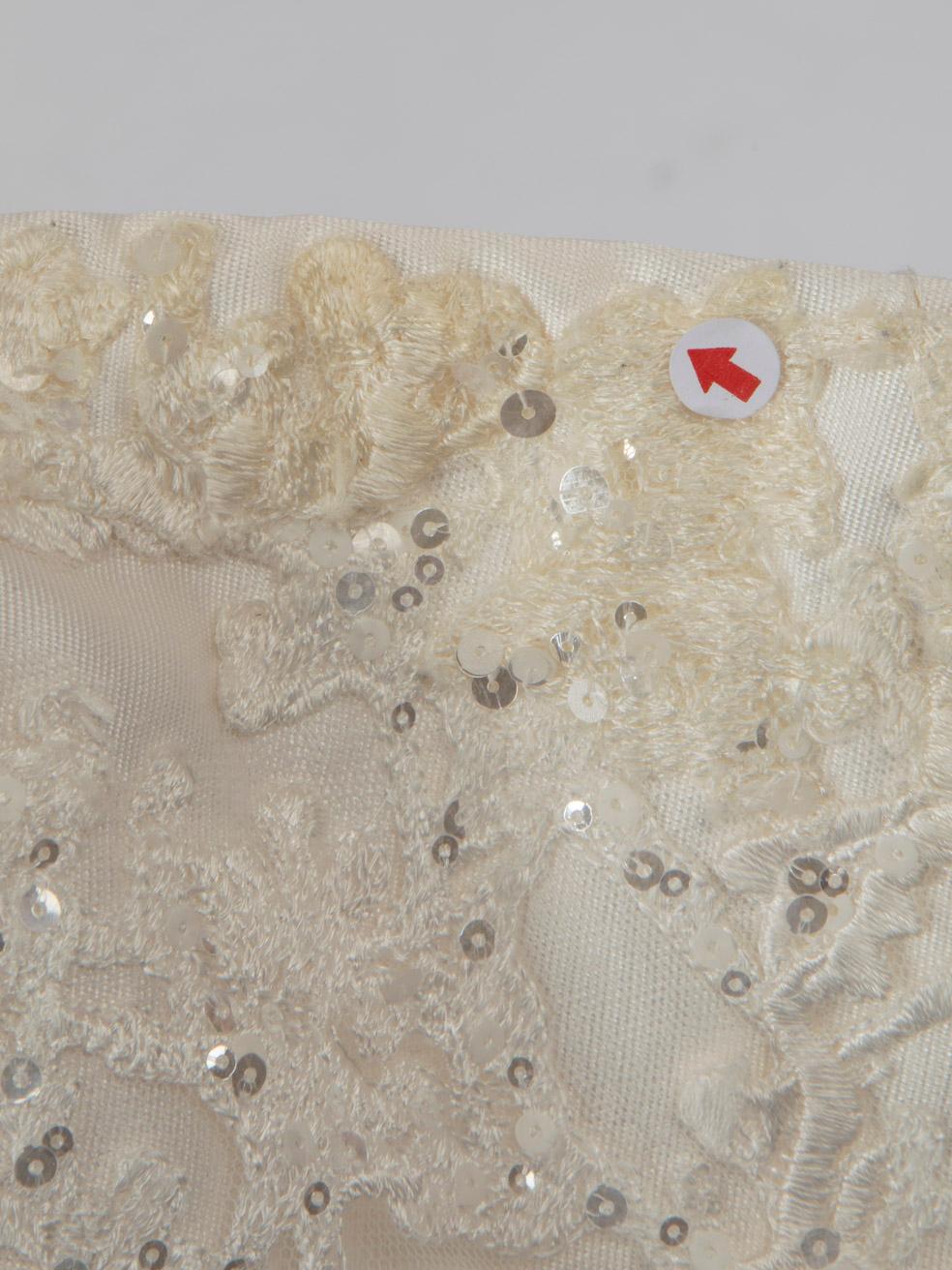 Elie Saab White Sequin Embellished Wedding Gown Size M 2