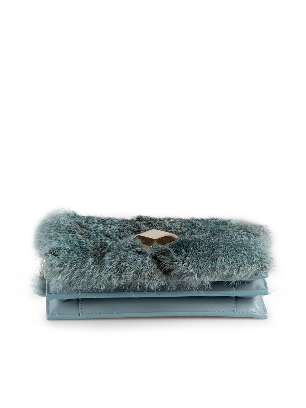 Elie Saab Women's Blue Fur Mini Bag For Sale 1