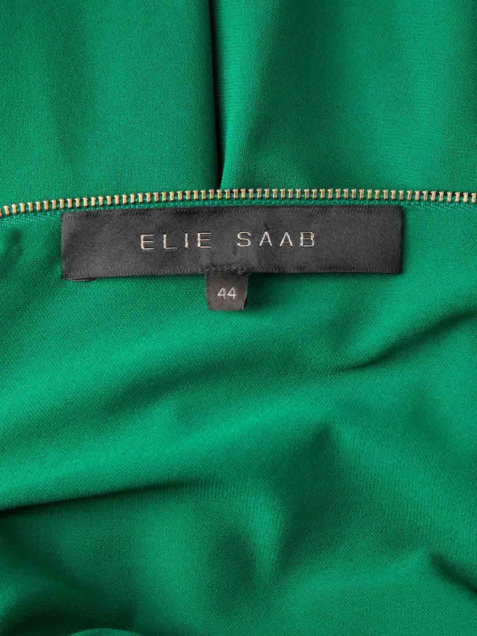 Elie Saab Women's Emerald Green Ruffled Maxi Dress 2