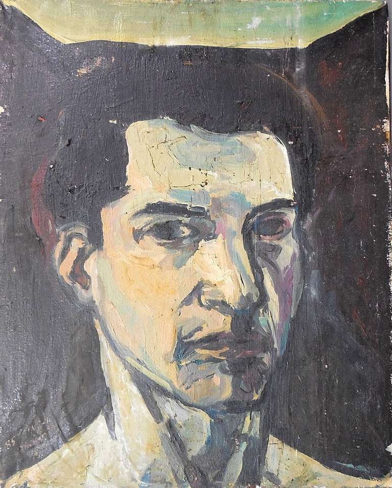 portrait of a man - Painting by Elie Shamir