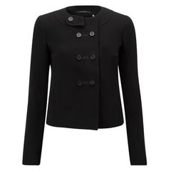 Elie Tahari Black Double Breast Cropped Jacket Size XS