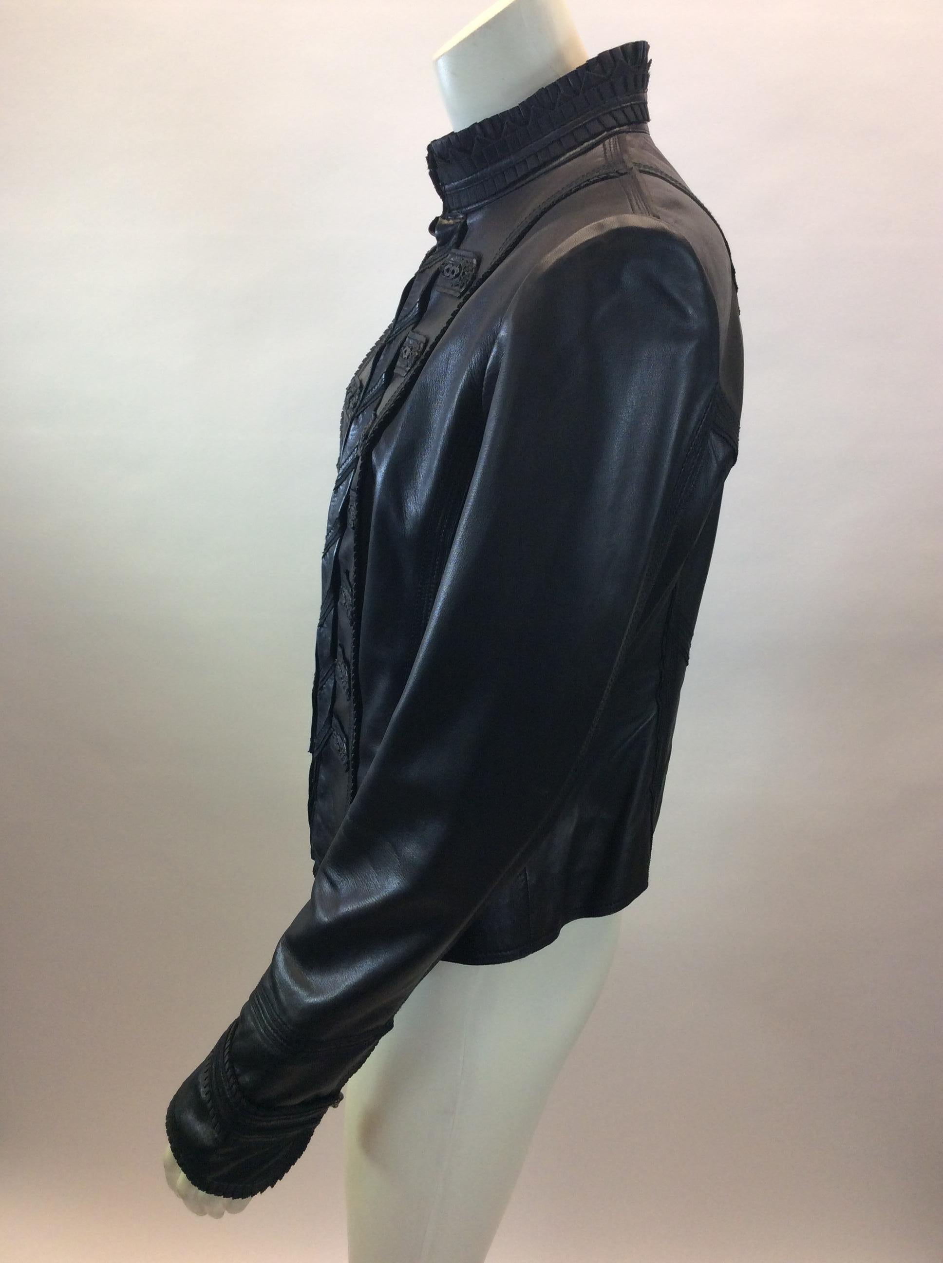 Elie Tahari Black Leather Jacket
$199
Made in China
100% Leather
Size Medium
Length 21.5