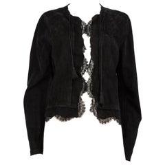 Elie Tahari - Giacca in pizzo scamosciato nero - taglia L.