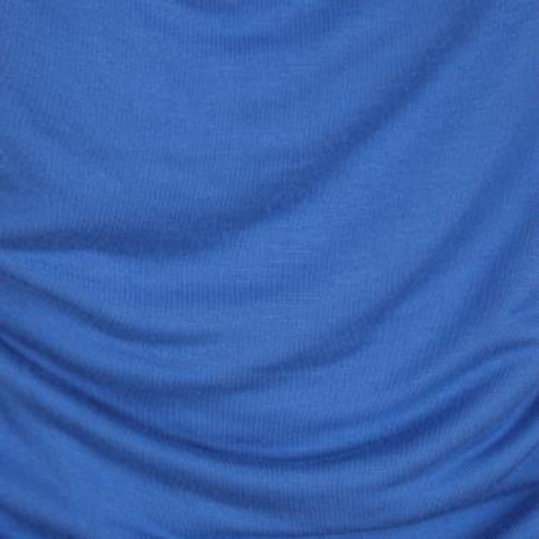 Bleu Haut sans manches Elie Tahari bleu cobalt à col bénitier L en vente
