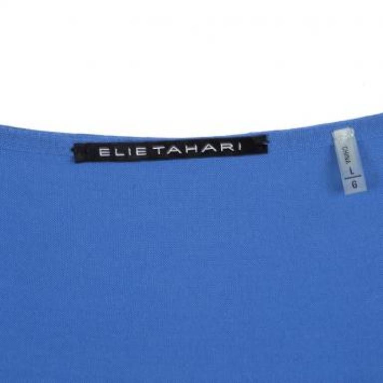 Haut sans manches Elie Tahari bleu cobalt à col bénitier L Pour femmes en vente