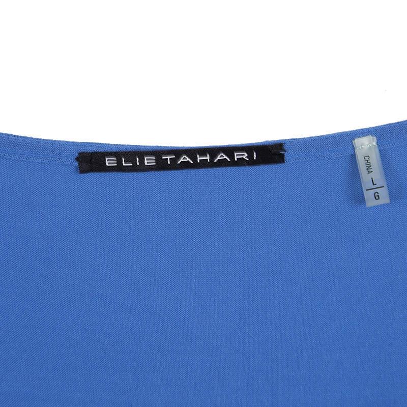 Elie Tahari Cobalt Blue cowl Neck Sleeveless Top L For Sale 1