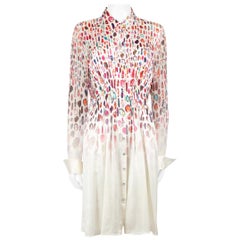 Elie Tahari Graphic Printed Silk Shirt Dress Size XXL