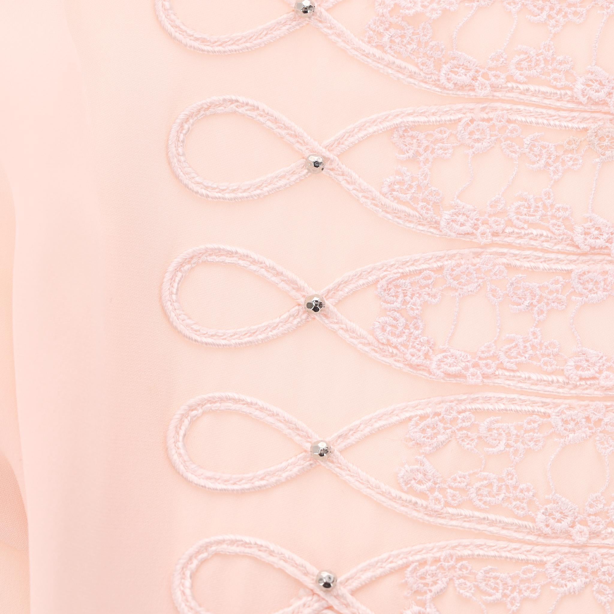 Elie Tahari Lace-Bib Silk Tunic Top In Good Condition For Sale In London, GB