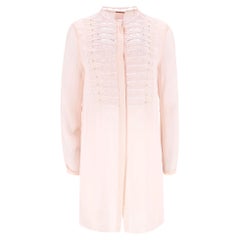 Elie Tahari Lace-Bib Silk Tunic Top