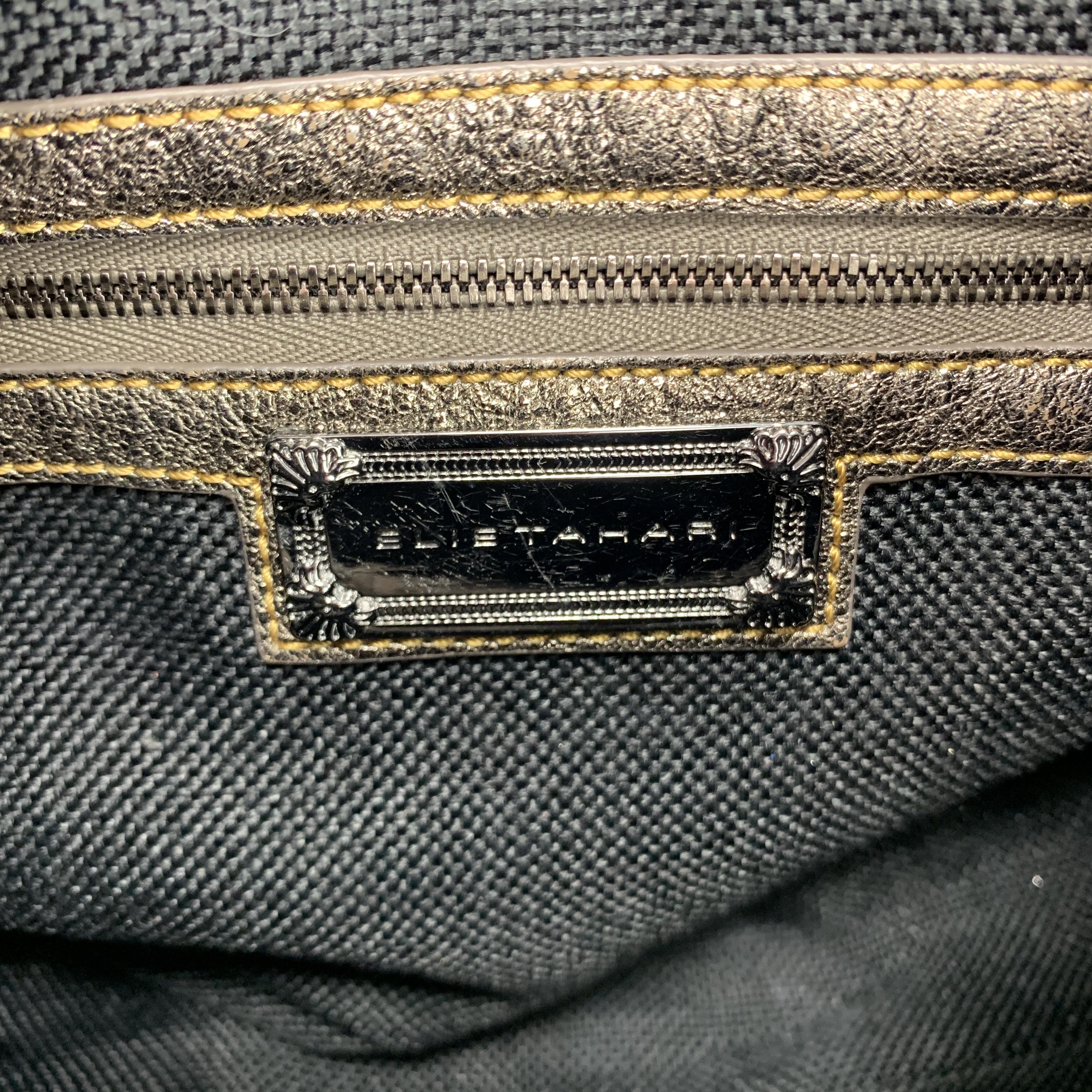 ELIE TAHARI Metallic Quilted Leather Woven Chain Strap Handbag 2