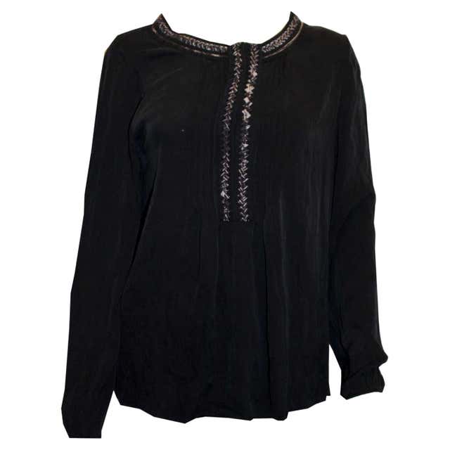 Elie Tahari Silk Velvet Jacket with Embroidered Details For Sale at ...