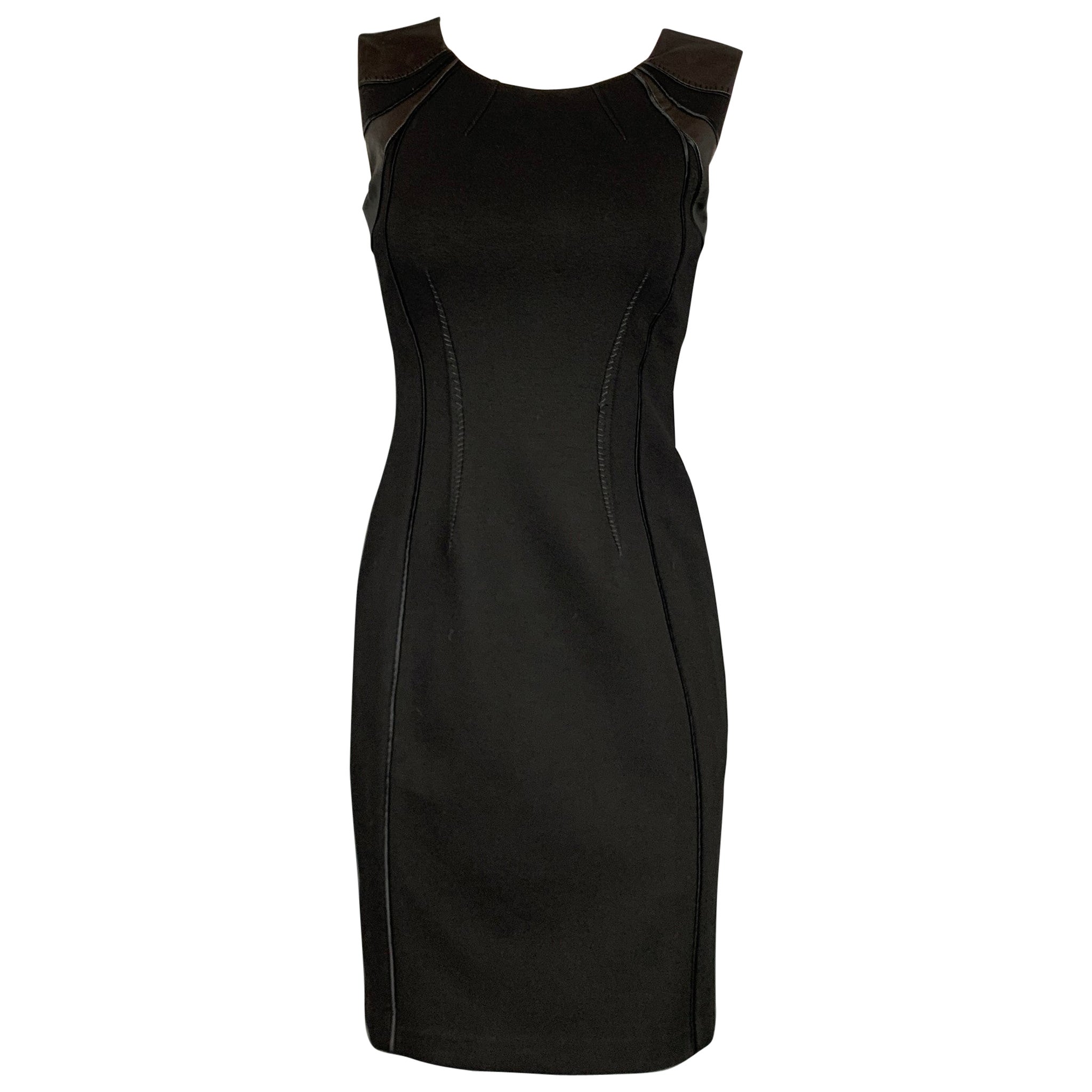 ELIE TAHARI Talla 0 Vestido sin mangas en mezcla de viscosa negro