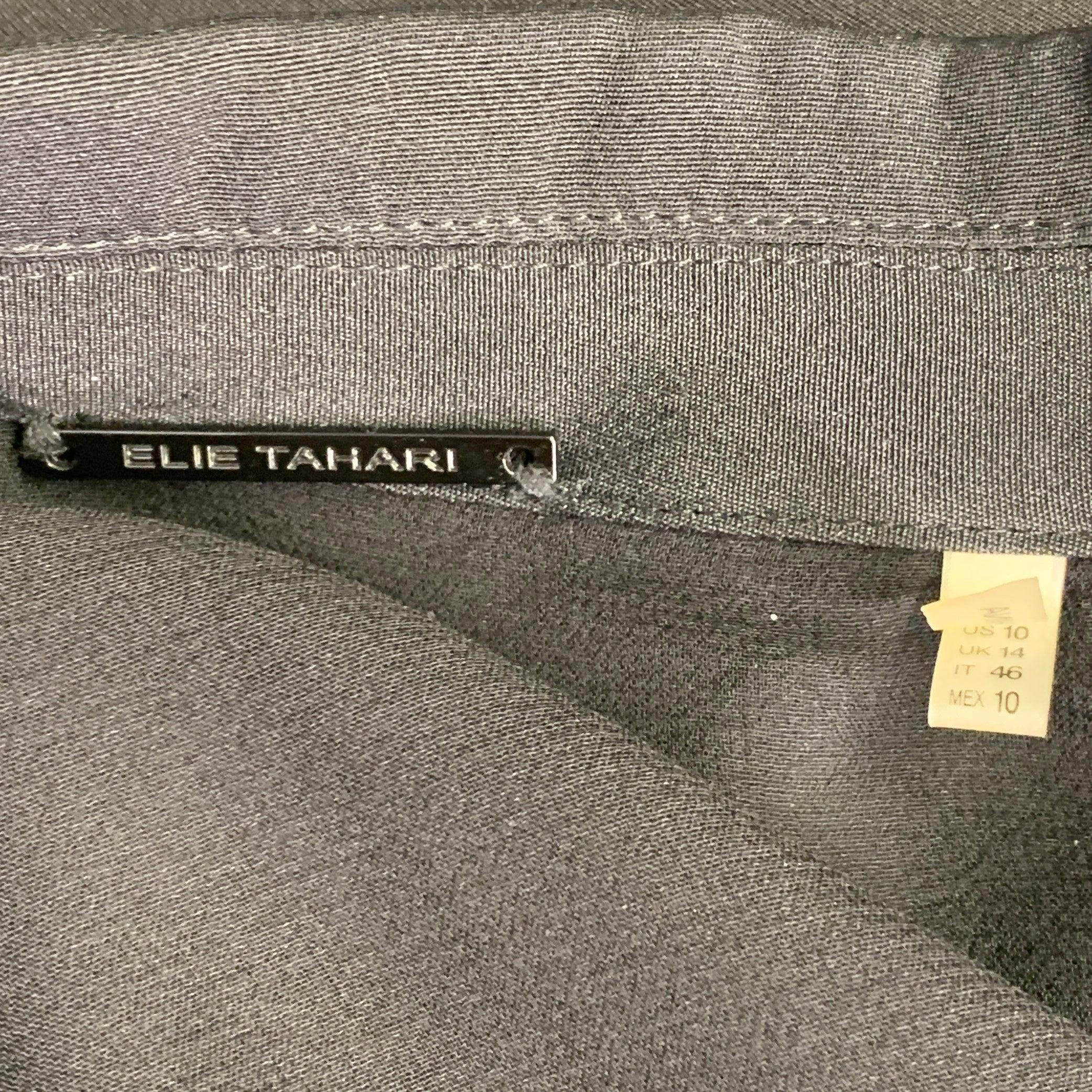Elie Tahari Taglia 10 Giacca Blazer in poliestere nero con un solo bottone In condizioni ottime in vendita a San Francisco, CA