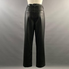ELIE TAHARI Size 12 Black Polyurethane Straight leg Casual Pants