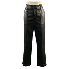 ELIE TAHARI Size 12 Black Polyurethane Straight leg Casual Pants