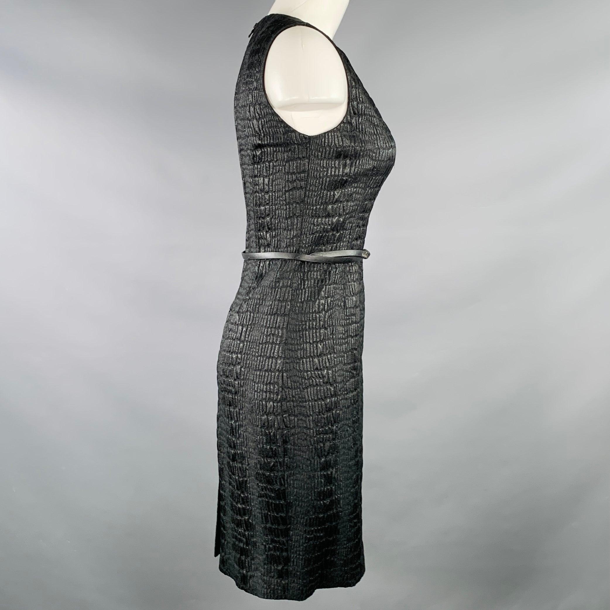 ELIE TAHARI Vestido midi sin mangas en mezcla de poliéster negro talla 2 Negro en venta