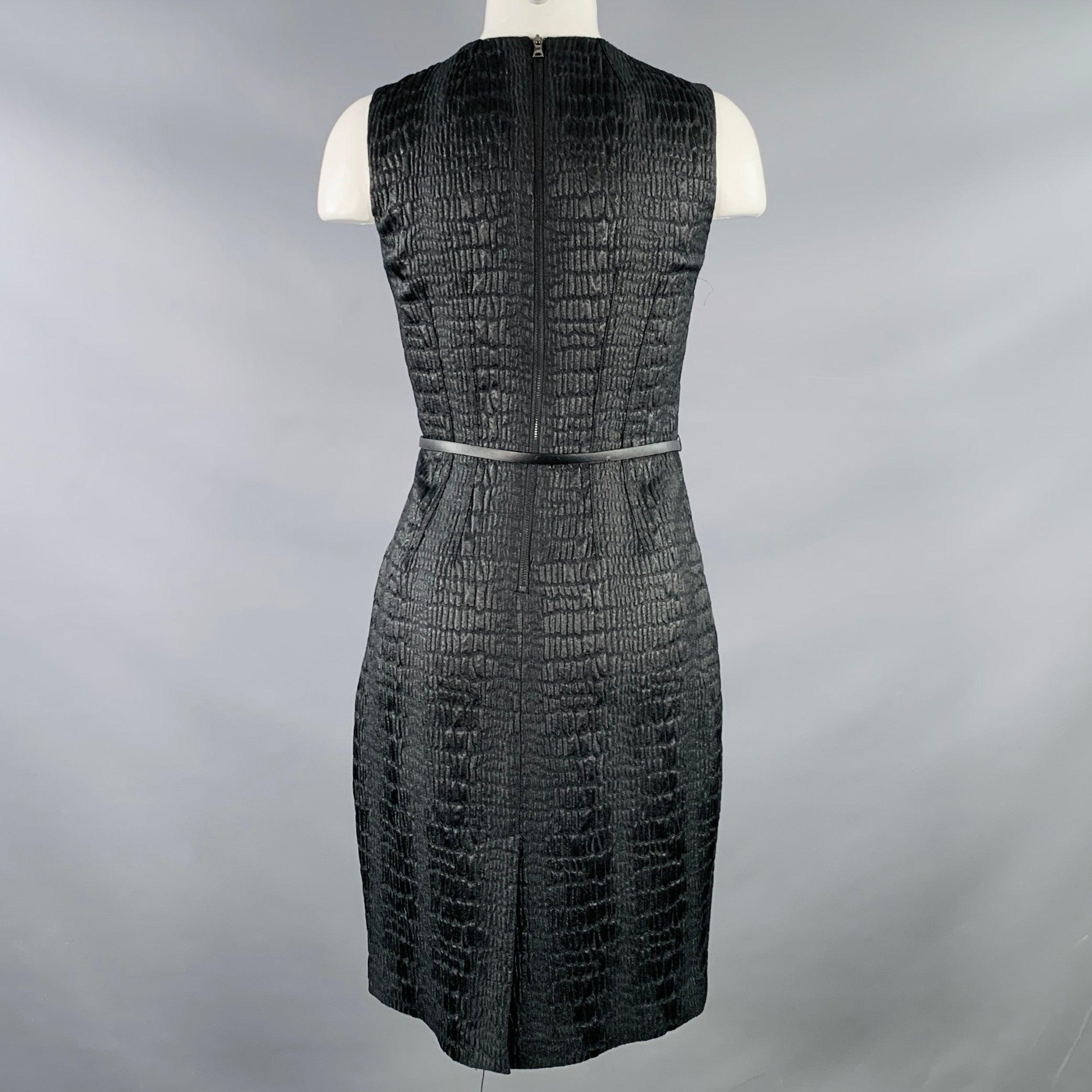 ELIE TAHARI Vestido midi sin mangas en mezcla de poliéster negro talla 2 en Bueno estado para la venta en San Francisco, CA