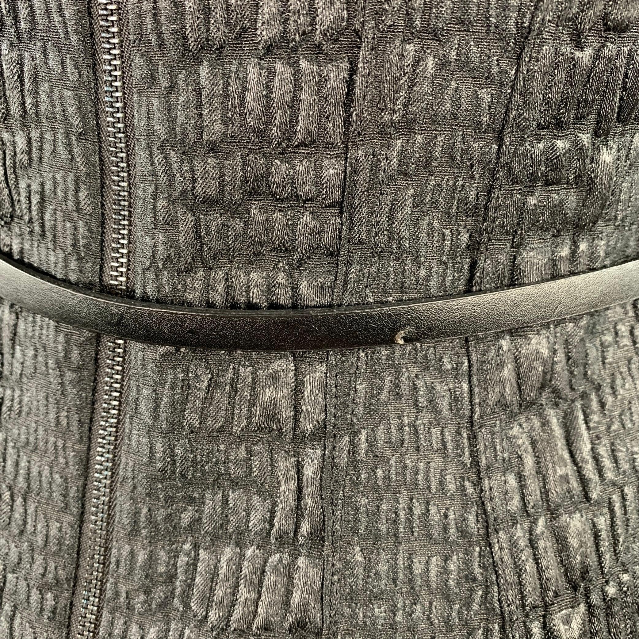 ELIE TAHARI Vestido midi sin mangas en mezcla de poliéster negro talla 2 en venta 1