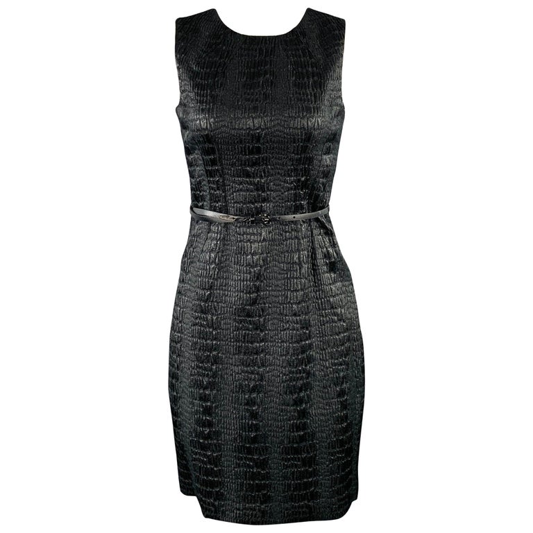 ELIE TAHARI Size 2 Black Polyester Blend Sleeveless Midi Dress For Sale at  1stDibs