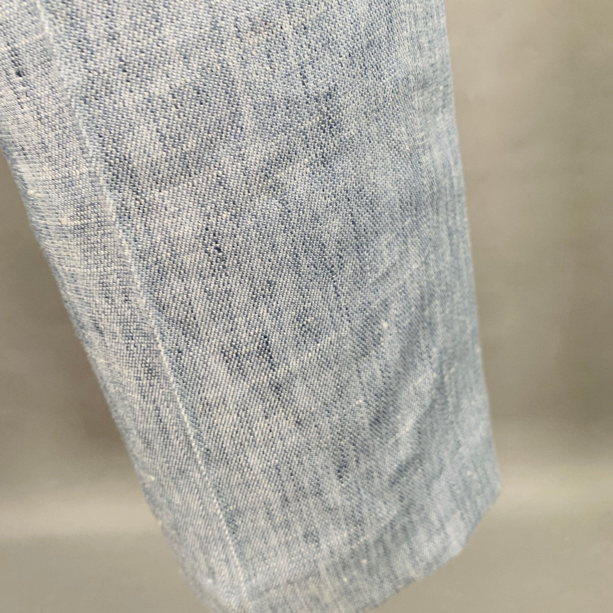 ELIE TAHARI Taille 4 Pantalon décontracté à devant plat en lin mélangé bleu chiné Pour femmes en vente