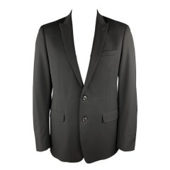 ELIE TAHARI Größe 42 Regular Schwarz Wolle Peak Revers Sport Mantel