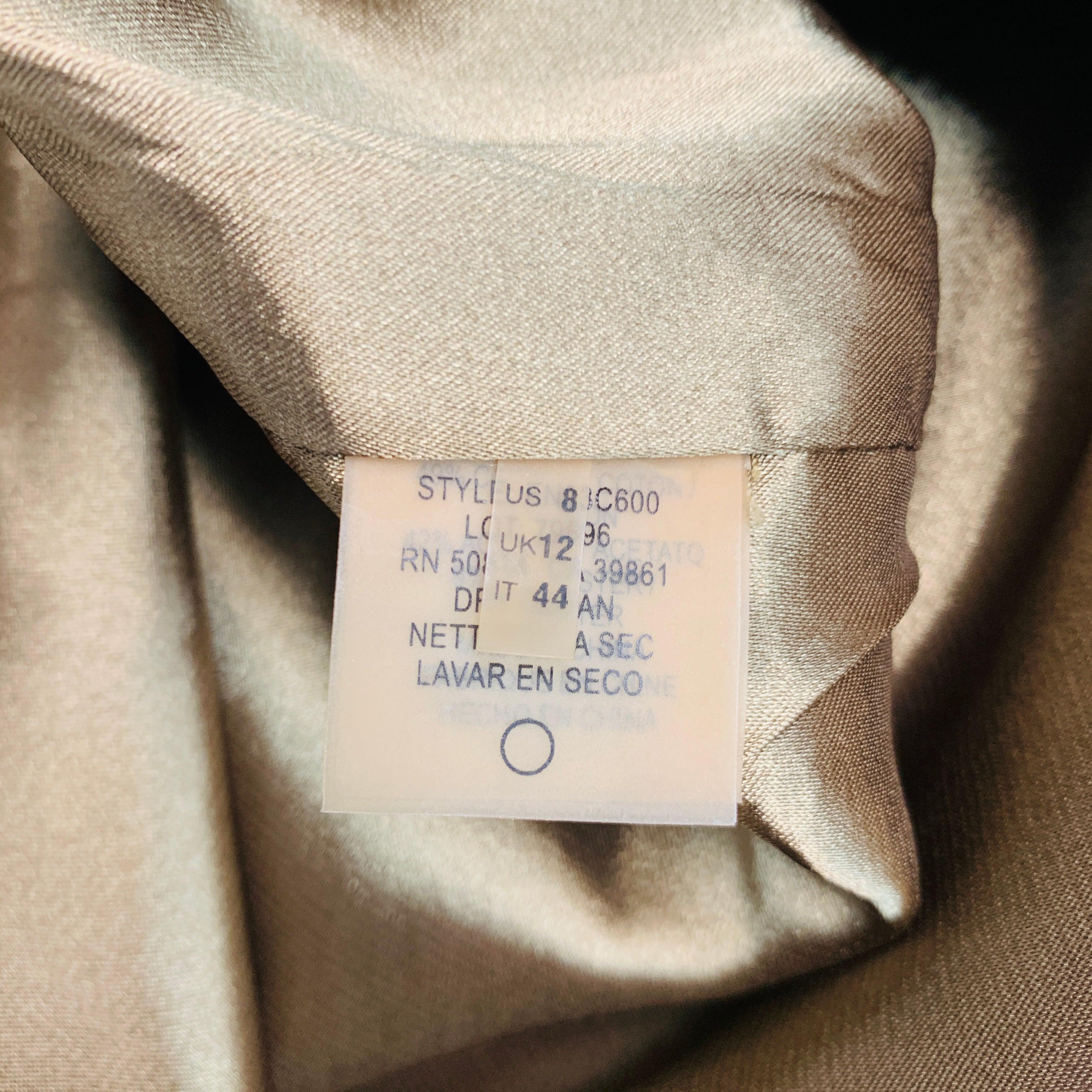 ELIE TAHARI Size 8 Gold Cotton Blend One Shoulder Cocktail Dress 4