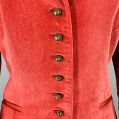 ELIE TAHARI Size 8 Red Cotton Blend Notch Lapel Jacket Blazer