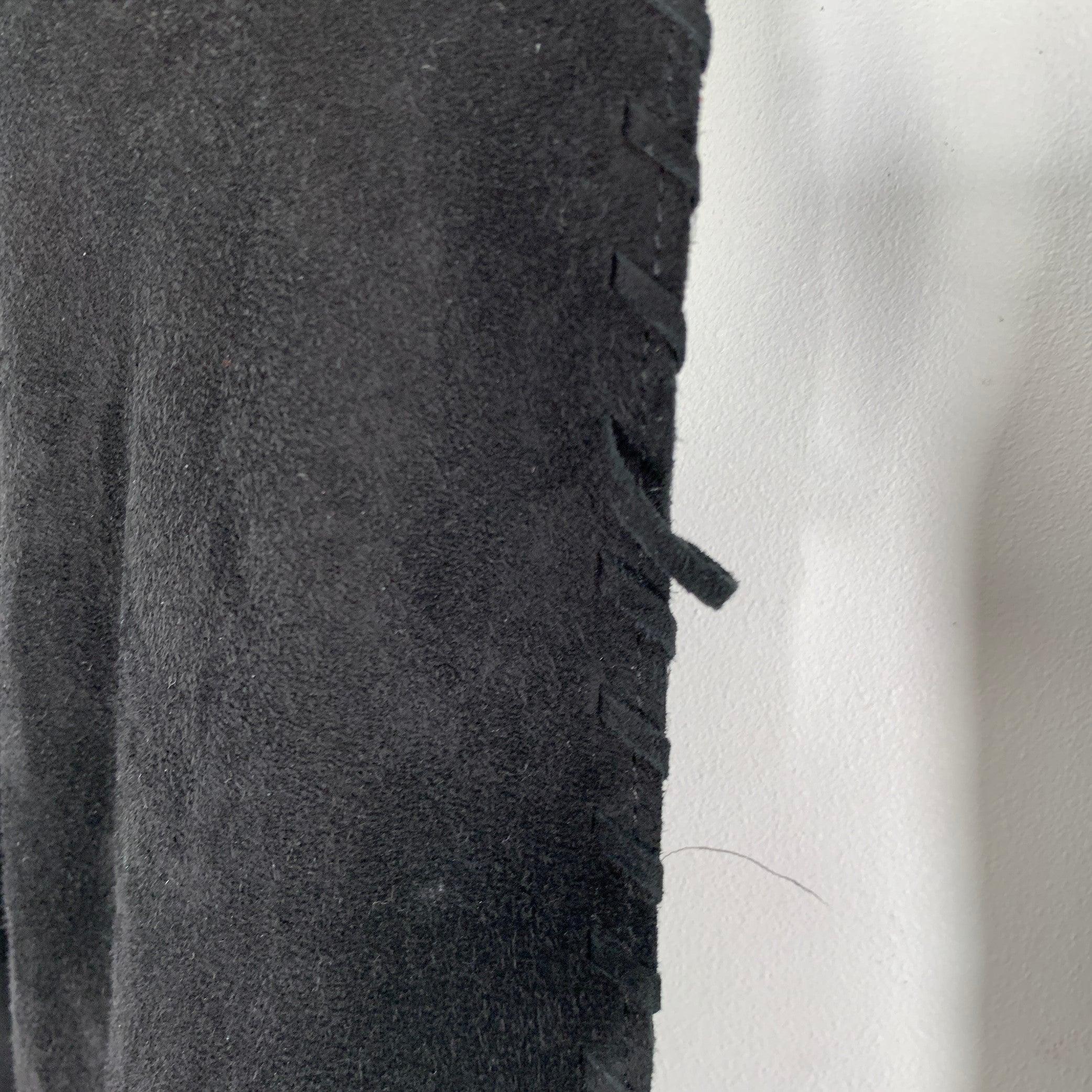 ELIE TAHARI Size L Black Lambskin Suede Hook Eye Closure Jacket For Sale 2