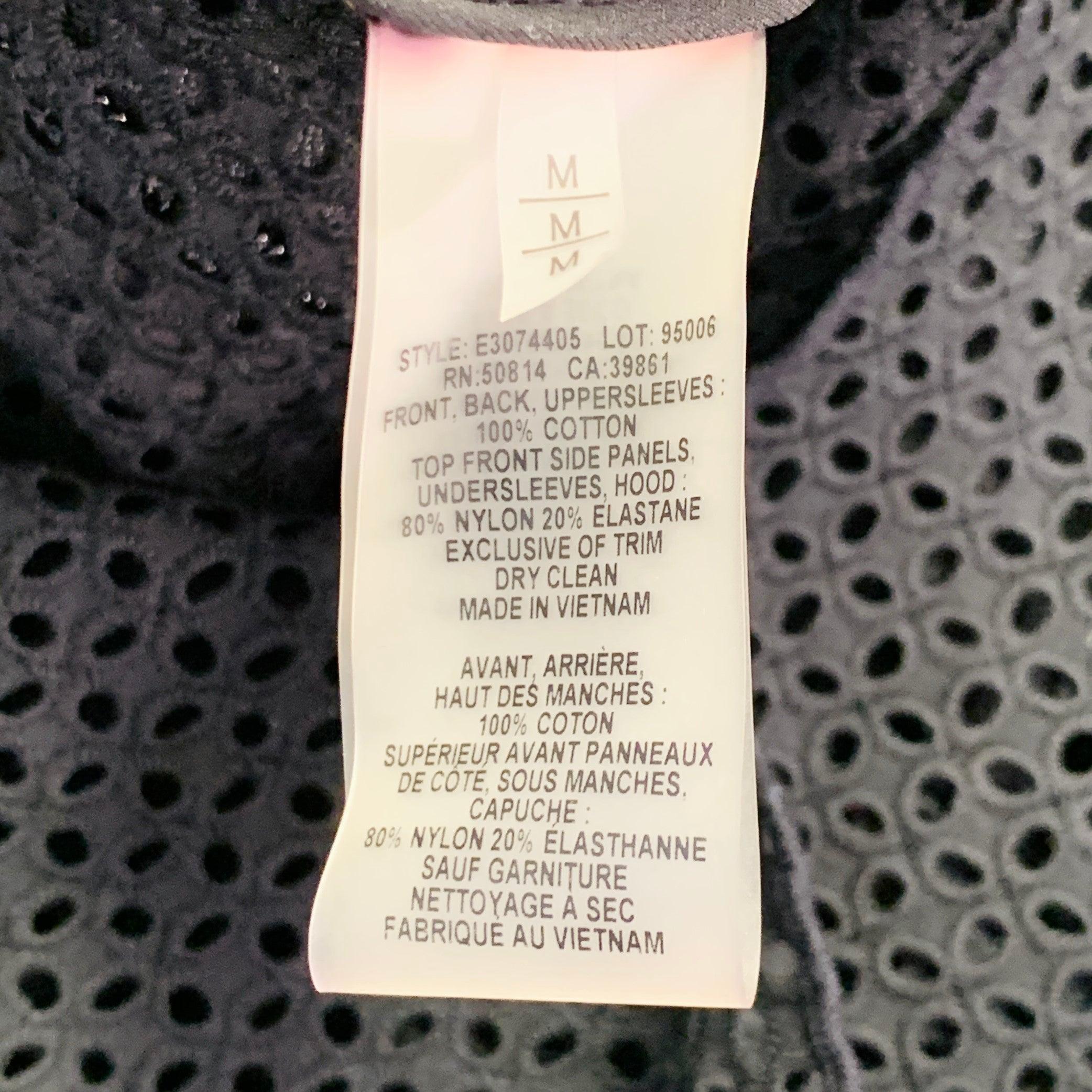 ELIE TAHARI Taille M Robe à manches longues zippées en coton noir avec œillets Pour femmes en vente
