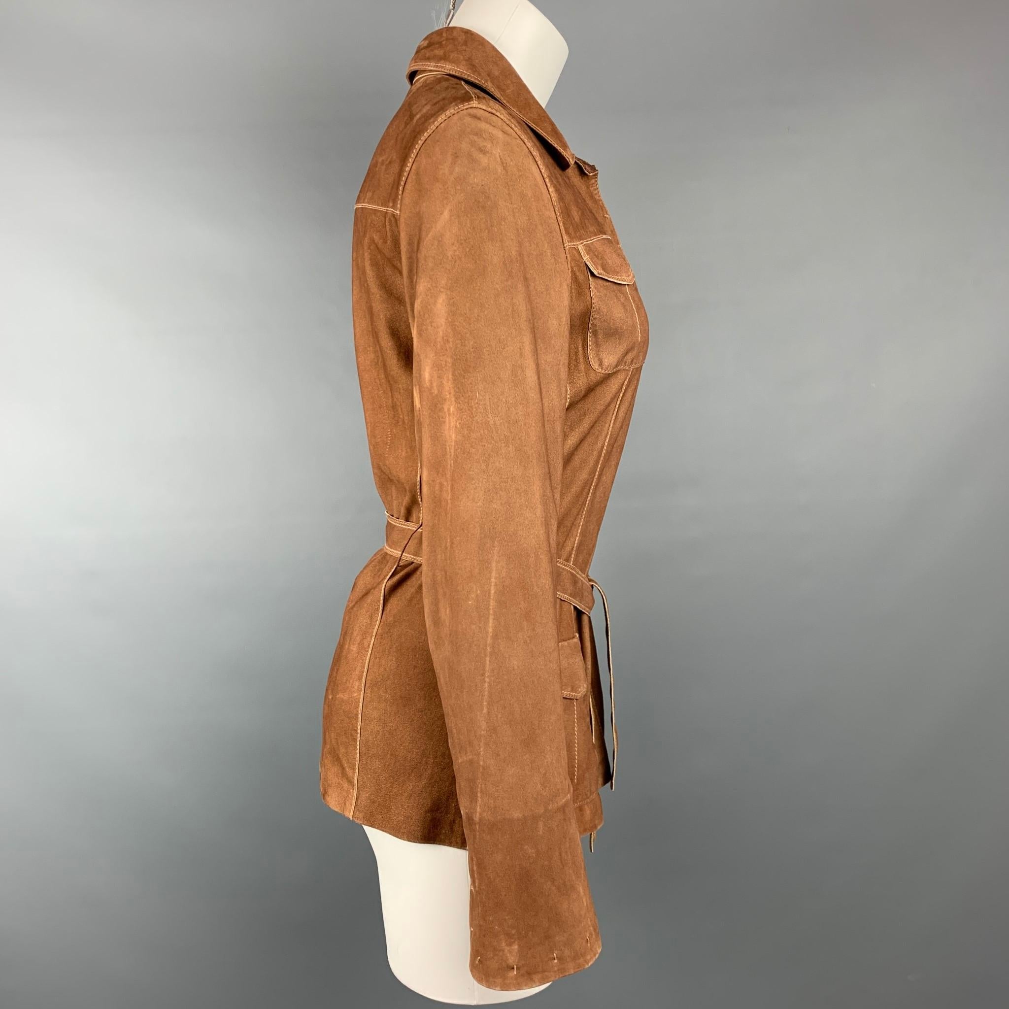 elie tahari leather coat