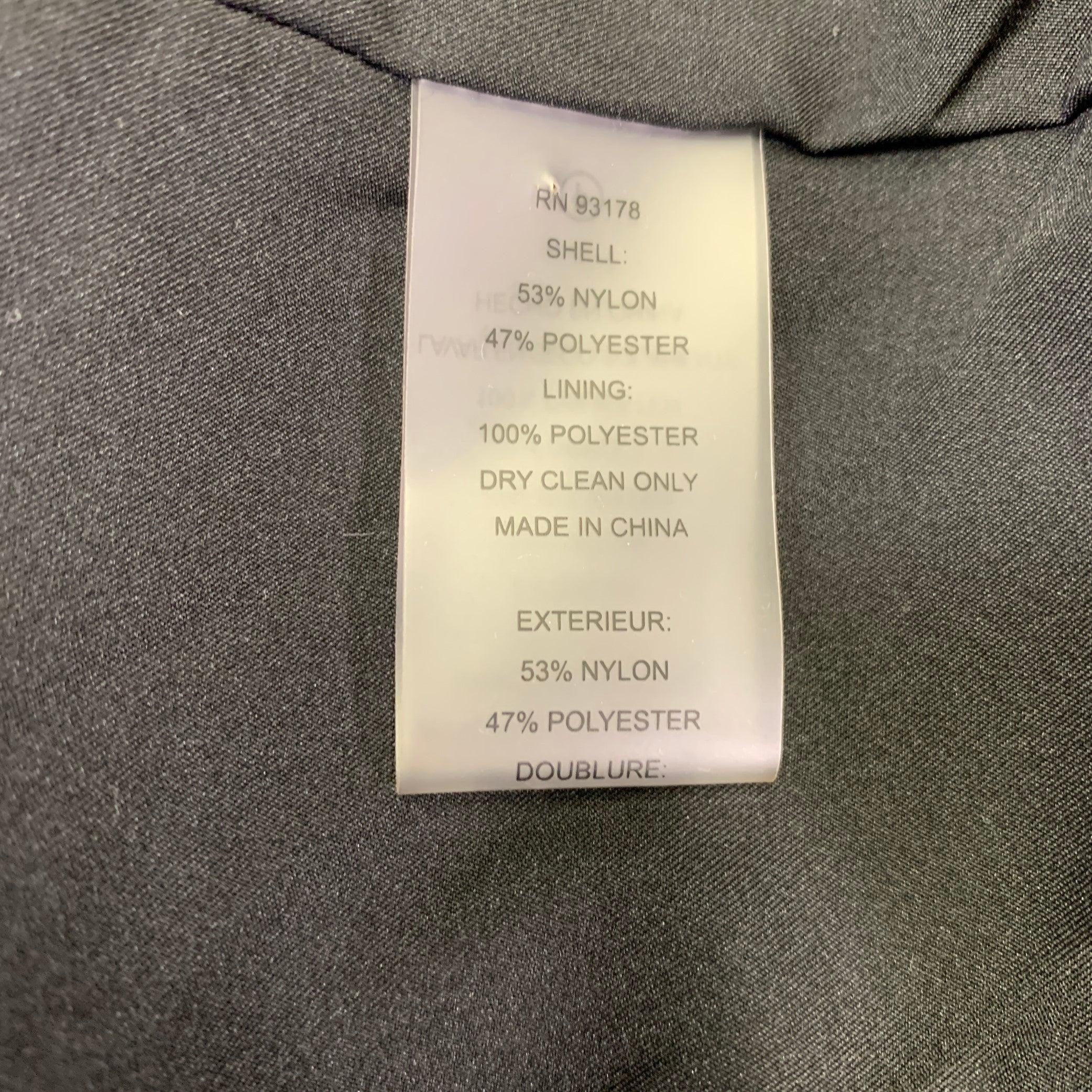 ELIE TAHARI Size XL Grey Black Nylon Blend Plaid Double Breasted Coat For Sale 1