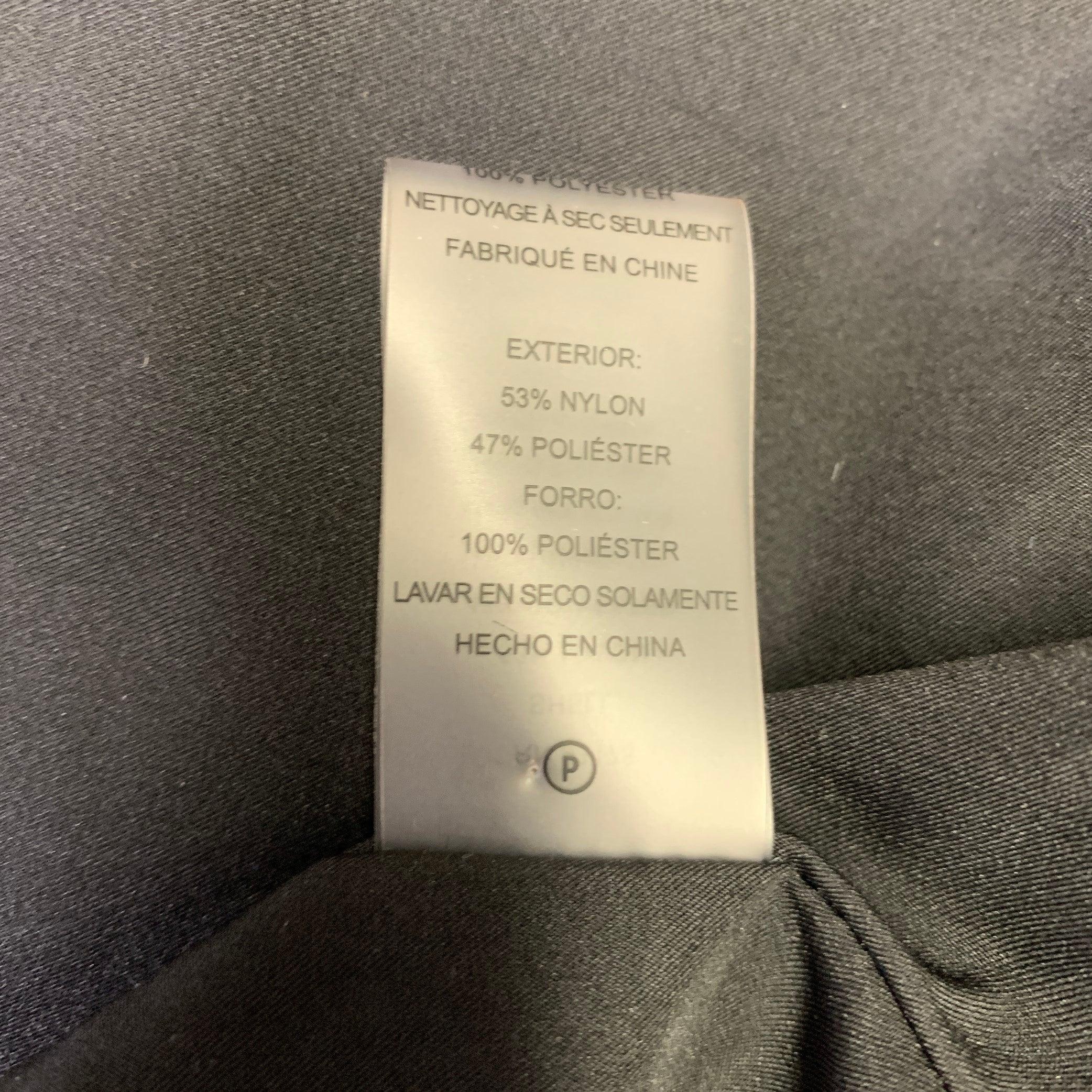 ELIE TAHARI Size XL Grey Black Nylon Blend Plaid Double Breasted Coat For Sale 2