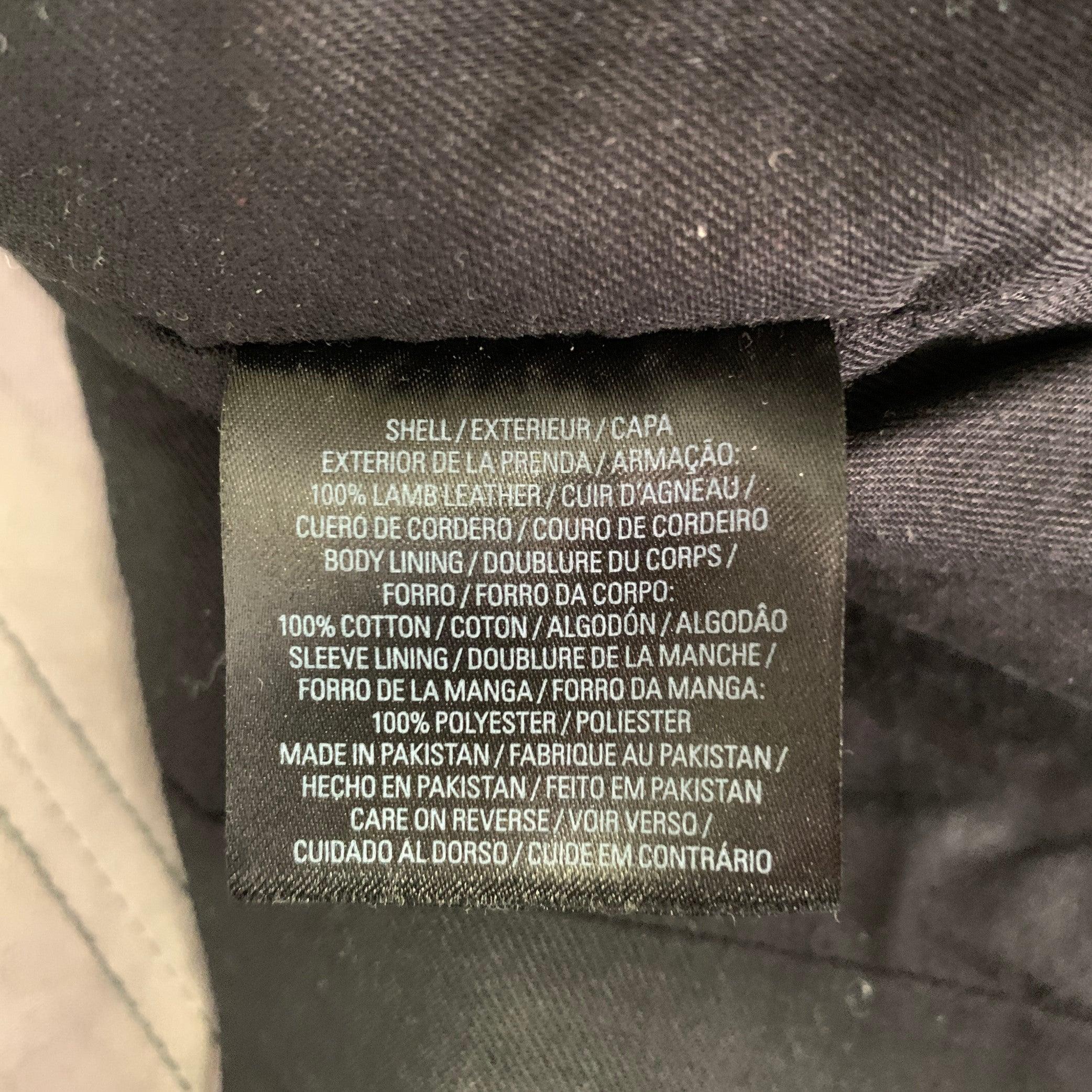 Uomo Elie Tahari taglia XXL Cappotto con bottoni in pelle nera in vendita