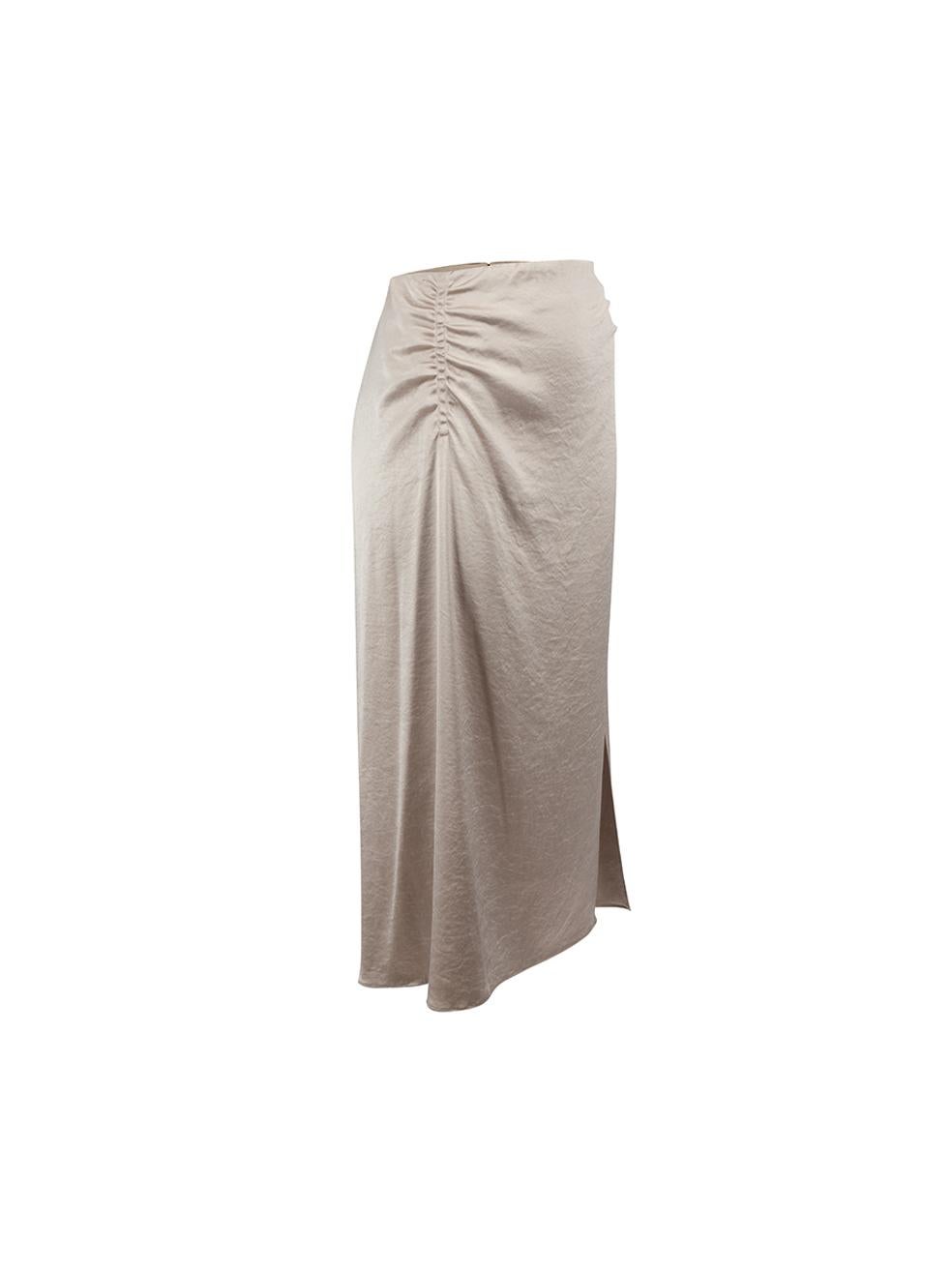 CONDITION is Never worn, with tags. No visible wear to skirt is evident on this new Elie Tahari designer resale item. 



Details


Beige

Synthetic

Knee length skirt

Side slit

Ruched accent

Back zip closure with hook and eye





Made in
