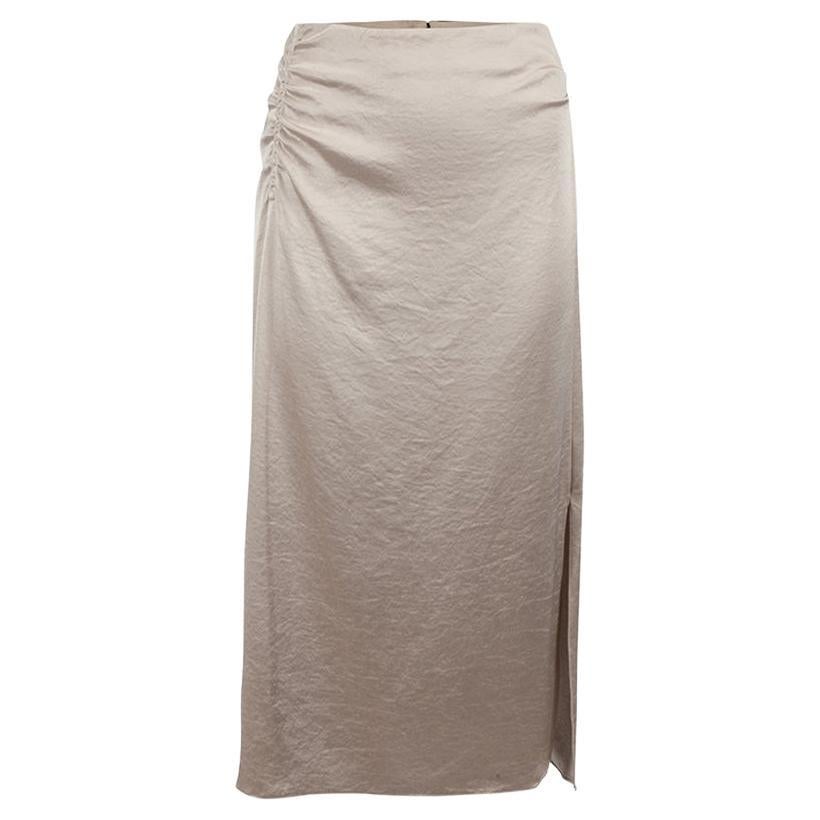 Elie Tahari Women's Beige Ruched Accent Knee Length Skirt For Sale