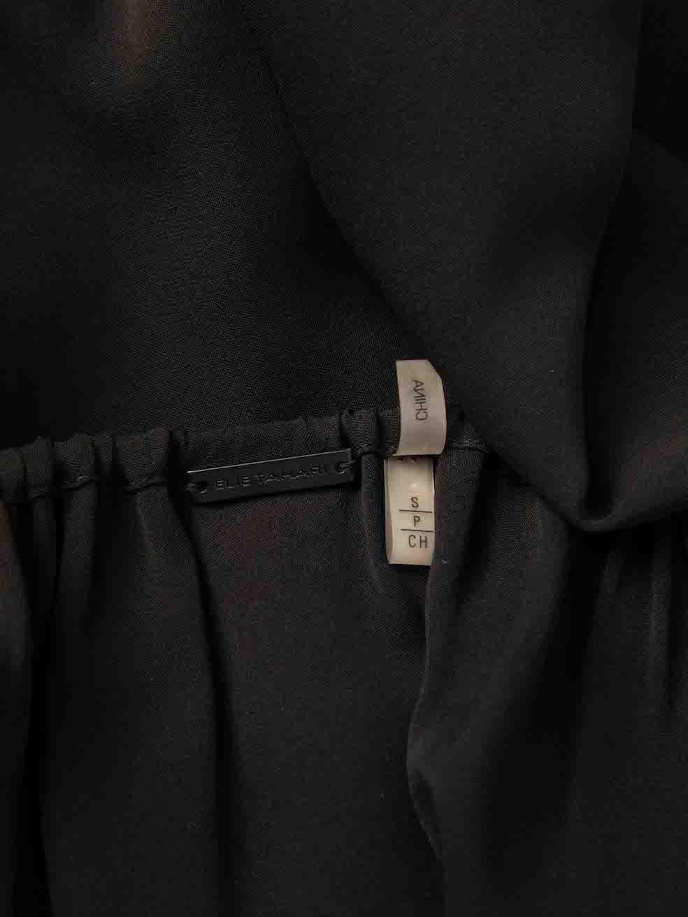 Elie Tahari Women's Black Silk Tie Strap Neckline Blouse 1