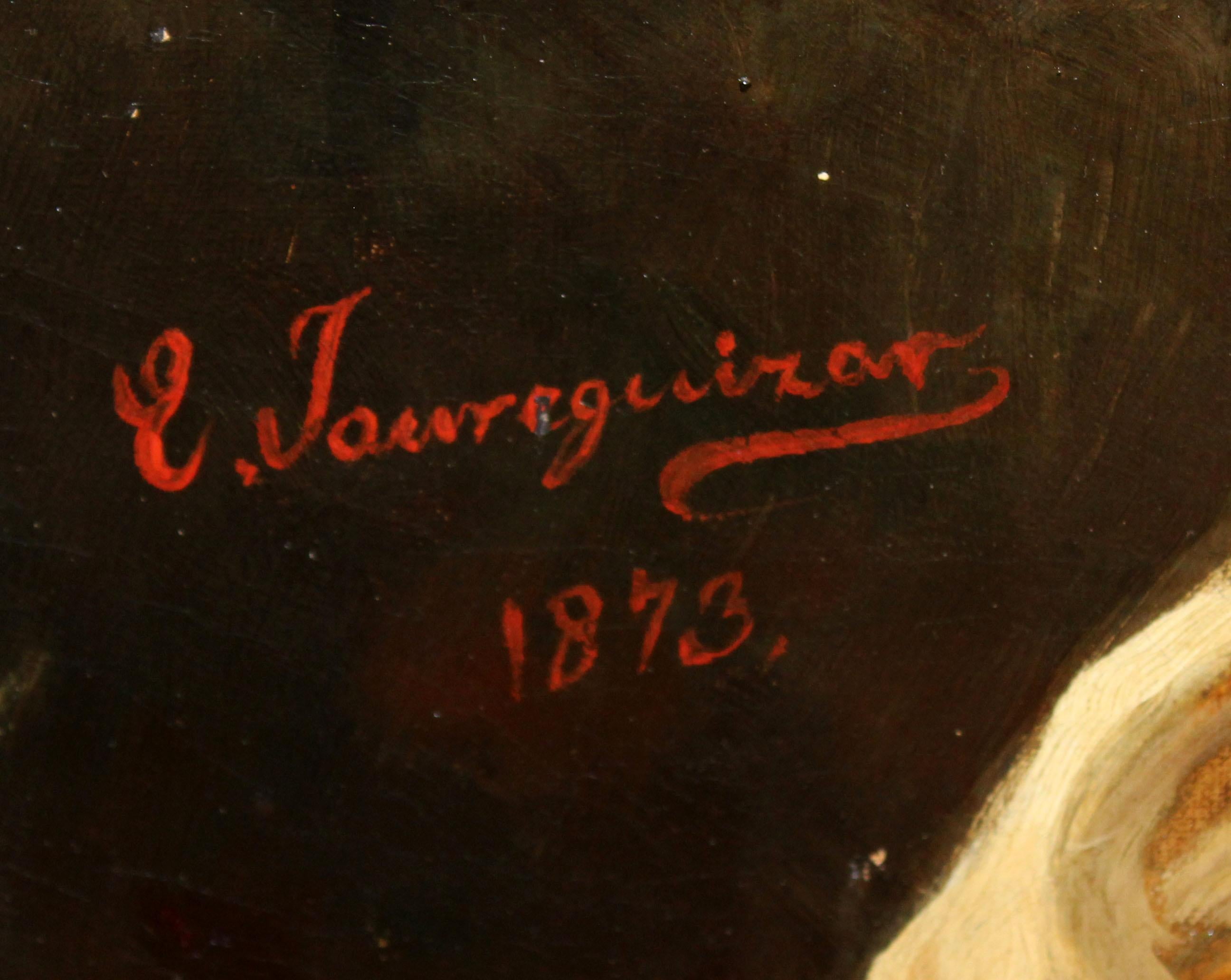 Óleo sobre tela - Retrato femenino - Año 1873 im Angebot 2